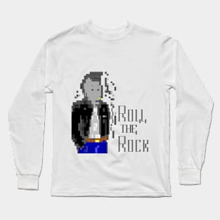 Roll the Rock! Rockabilly Punk Ansi Design Long Sleeve T-Shirt